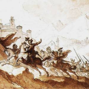 Fuga di Corradino dopo la Battaglia di Tagliacozzo, opera di Tommaso Minardi esposta nella Galleria Nazionale di Arte Moderna e Contemporanea a Roma